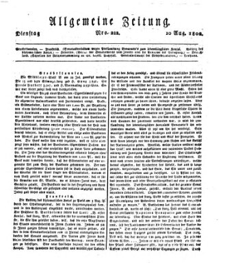 Allgemeine Zeitung Dienstag 10. August 1802