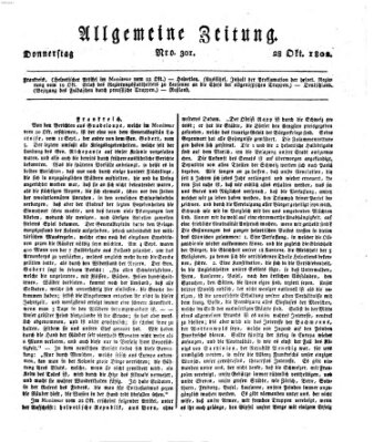 Allgemeine Zeitung Donnerstag 28. Oktober 1802