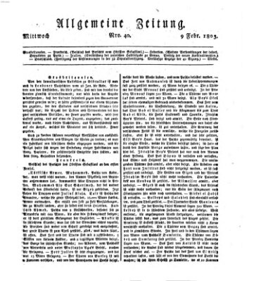 Allgemeine Zeitung Mittwoch 9. Februar 1803