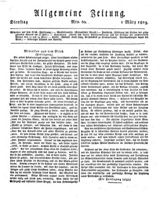 Allgemeine Zeitung Dienstag 1. März 1803