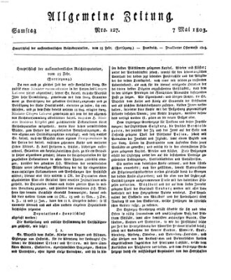 Allgemeine Zeitung Samstag 7. Mai 1803