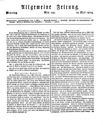 Allgemeine Zeitung Sonntag 29. Mai 1803