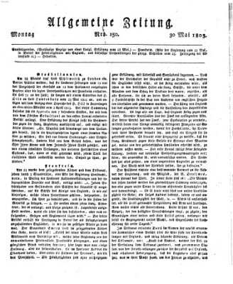 Allgemeine Zeitung Montag 30. Mai 1803