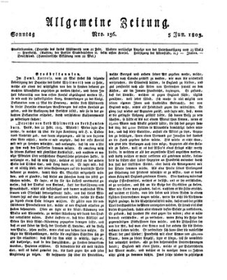 Allgemeine Zeitung Sonntag 5. Juni 1803