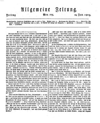 Allgemeine Zeitung Freitag 24. Juni 1803