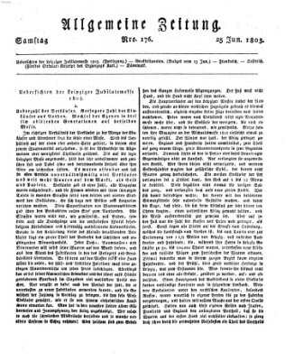 Allgemeine Zeitung Samstag 25. Juni 1803