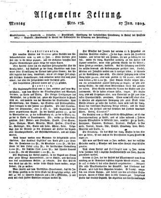 Allgemeine Zeitung Montag 27. Juni 1803