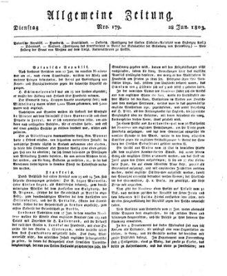 Allgemeine Zeitung Dienstag 28. Juni 1803