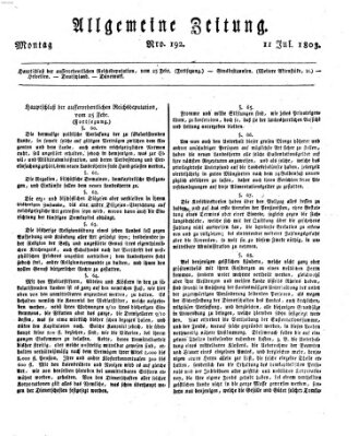 Allgemeine Zeitung Montag 11. Juli 1803