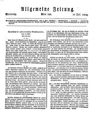 Allgemeine Zeitung Sonntag 17. Juli 1803