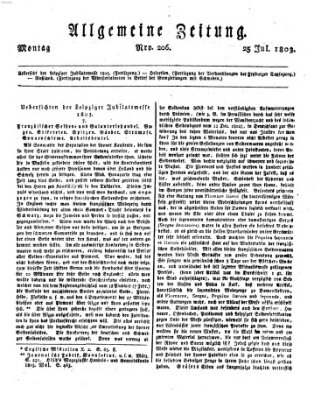 Allgemeine Zeitung Montag 25. Juli 1803