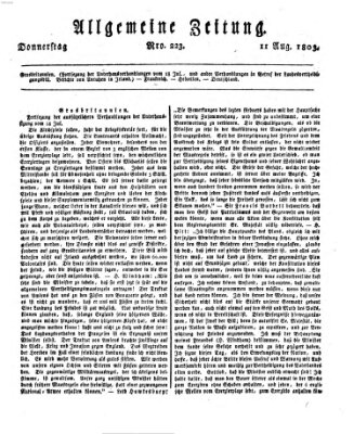 Allgemeine Zeitung Donnerstag 11. August 1803