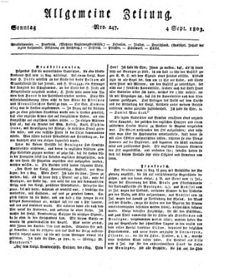 Allgemeine Zeitung Sonntag 4. September 1803