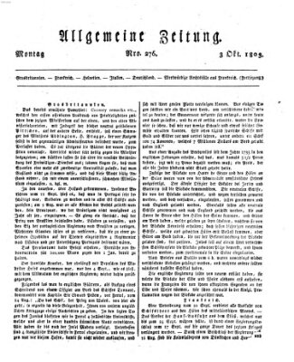 Allgemeine Zeitung Montag 3. Oktober 1803