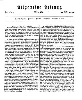 Allgemeine Zeitung Dienstag 11. Oktober 1803