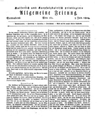 Kaiserlich- und Kurpfalzbairisch privilegirte allgemeine Zeitung (Allgemeine Zeitung) Samstag 9. Juni 1804