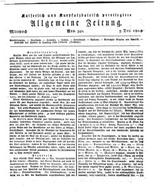 Kaiserlich- und Kurpfalzbairisch privilegirte allgemeine Zeitung (Allgemeine Zeitung) Mittwoch 5. Dezember 1804