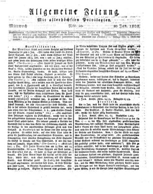 Allgemeine Zeitung Mittwoch 20. Januar 1808