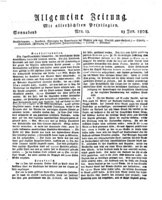 Allgemeine Zeitung Samstag 23. Januar 1808