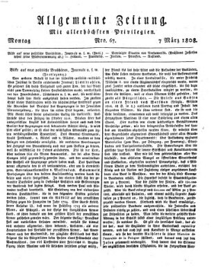 Allgemeine Zeitung Montag 7. März 1808