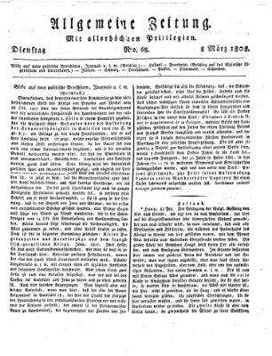 Allgemeine Zeitung Dienstag 8. März 1808