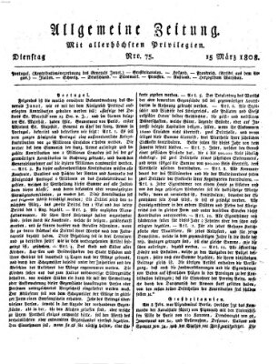 Allgemeine Zeitung Dienstag 15. März 1808