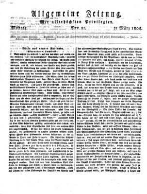 Allgemeine Zeitung Montag 21. März 1808