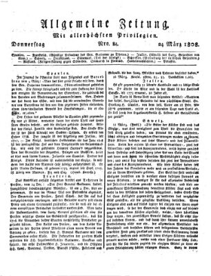 Allgemeine Zeitung Donnerstag 24. März 1808