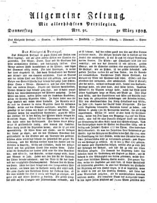 Allgemeine Zeitung Donnerstag 31. März 1808