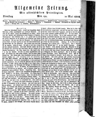 Allgemeine Zeitung Dienstag 10. Mai 1808