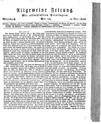 Allgemeine Zeitung Mittwoch 18. Mai 1808