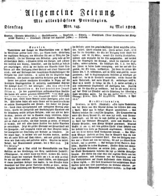 Allgemeine Zeitung Dienstag 24. Mai 1808