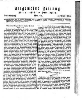 Allgemeine Zeitung Donnerstag 26. Mai 1808