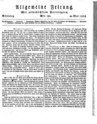 Allgemeine Zeitung Sonntag 29. Mai 1808