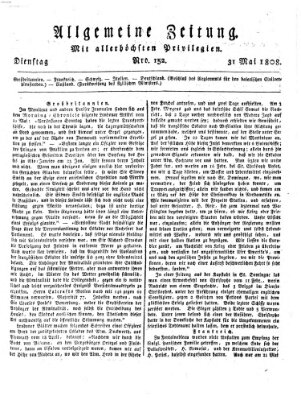 Allgemeine Zeitung Dienstag 31. Mai 1808