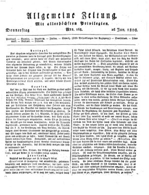 Allgemeine Zeitung Donnerstag 16. Juni 1808