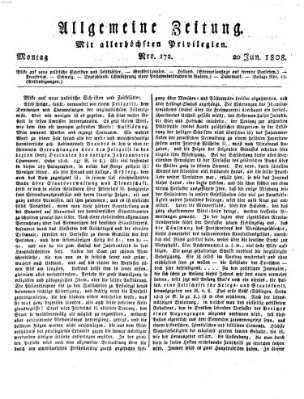 Allgemeine Zeitung Montag 20. Juni 1808