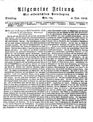 Allgemeine Zeitung Dienstag 21. Juni 1808