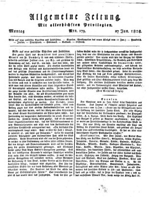 Allgemeine Zeitung Montag 27. Juni 1808