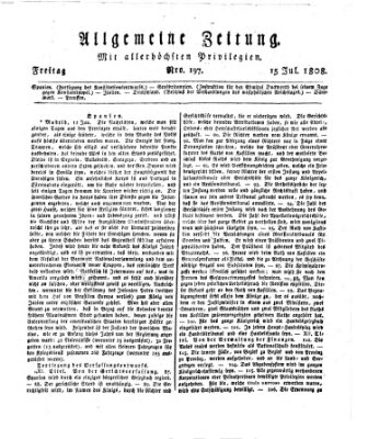 Allgemeine Zeitung Freitag 15. Juli 1808