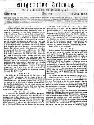 Allgemeine Zeitung Mittwoch 10. August 1808