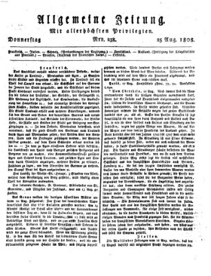 Allgemeine Zeitung Donnerstag 25. August 1808