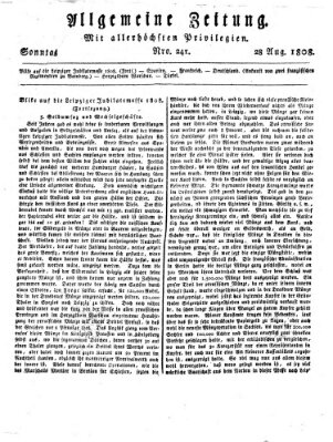 Allgemeine Zeitung Sonntag 28. August 1808