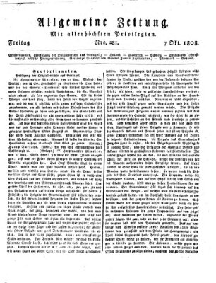 Allgemeine Zeitung Freitag 7. Oktober 1808