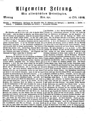 Allgemeine Zeitung Montag 17. Oktober 1808