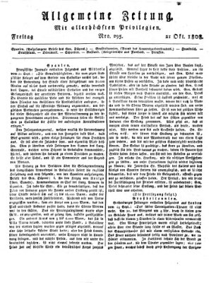 Allgemeine Zeitung Freitag 21. Oktober 1808