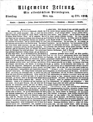 Allgemeine Zeitung Dienstag 25. Oktober 1808