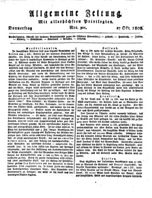 Allgemeine Zeitung Donnerstag 27. Oktober 1808