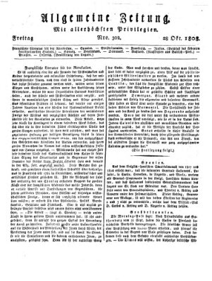 Allgemeine Zeitung Freitag 28. Oktober 1808