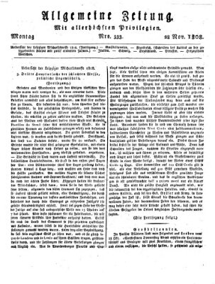 Allgemeine Zeitung Montag 28. November 1808